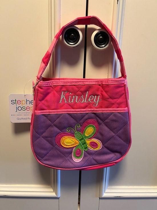 Stephen Joseph Other - Stephen Joseph Kids Quilted Pink & Purple Butterfly Bag - Personalized Kinsley
